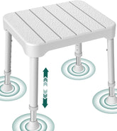 Luckfaith Shower Stool for Elderly, 348 lb Adjustable Shower Chair with Suction Feet 6-level height adjustment for small, walk-in and bathtub showers.