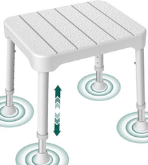 Luckfaith Shower Stool for Elderly, 348 lb Adjustable Shower Chair with Suction Feet 6-level height adjustment for small, walk-in and bathtub showers.
