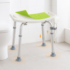 Luckfaith Shower Chair with Adjustable Height – Non-Slip Bathroom Shower Stool and Lightweight Shower Seat for Disabled