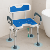 Luckfaith Shower Stool with Arms & Adjustable Height, Anti Slip Design with Padded Handles