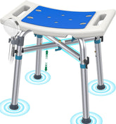 Luckfaith LC10 Height-Adjustable Shower Stool – Lightweight, Non-Slip Seat for Seniors, Pregnant Women, and Those with Limited Mobility