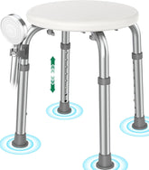 Luckfaith LC05 Shower Chair – Adjustable Height Aluminum Frame Stool with Non-Slip Feet for Bathtub Use, Designed for Elderly and Disabled Users