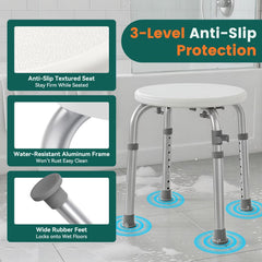 Luckfaith LC05 Shower Chair – Adjustable Height Aluminum Frame Stool with Non-Slip Feet for Bathtub Use, Designed for Elderly and Disabled Users