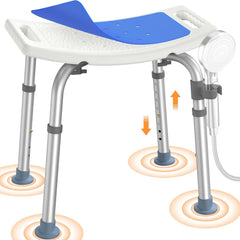 Luckfaith Shower Chair with Adjustable Height – Non-Slip Bathroom Shower Stool and Lightweight Shower Seat for Disabled, Seniors & Pregnant with Limited Mobility UK