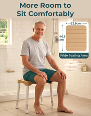 Luckfaith Lightweight Shower Stool – 350 lbs Capacity, Anti-Slip Bath Seat, Portable Shower Bench for Inside Shower, Elderly & Disabled, Brown