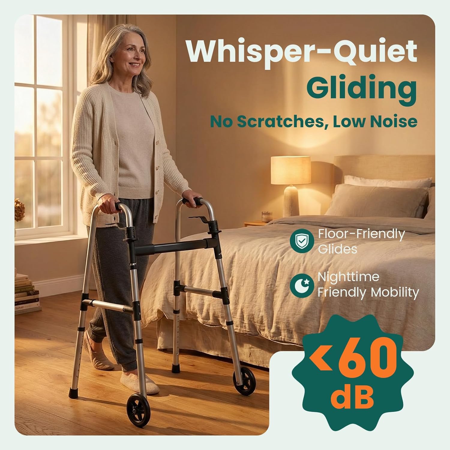 Luckfaith LW01 Lightweight Walking Frame with Wheels for Elderly & Disabled,Durable & Easy to Use Mobility Aid