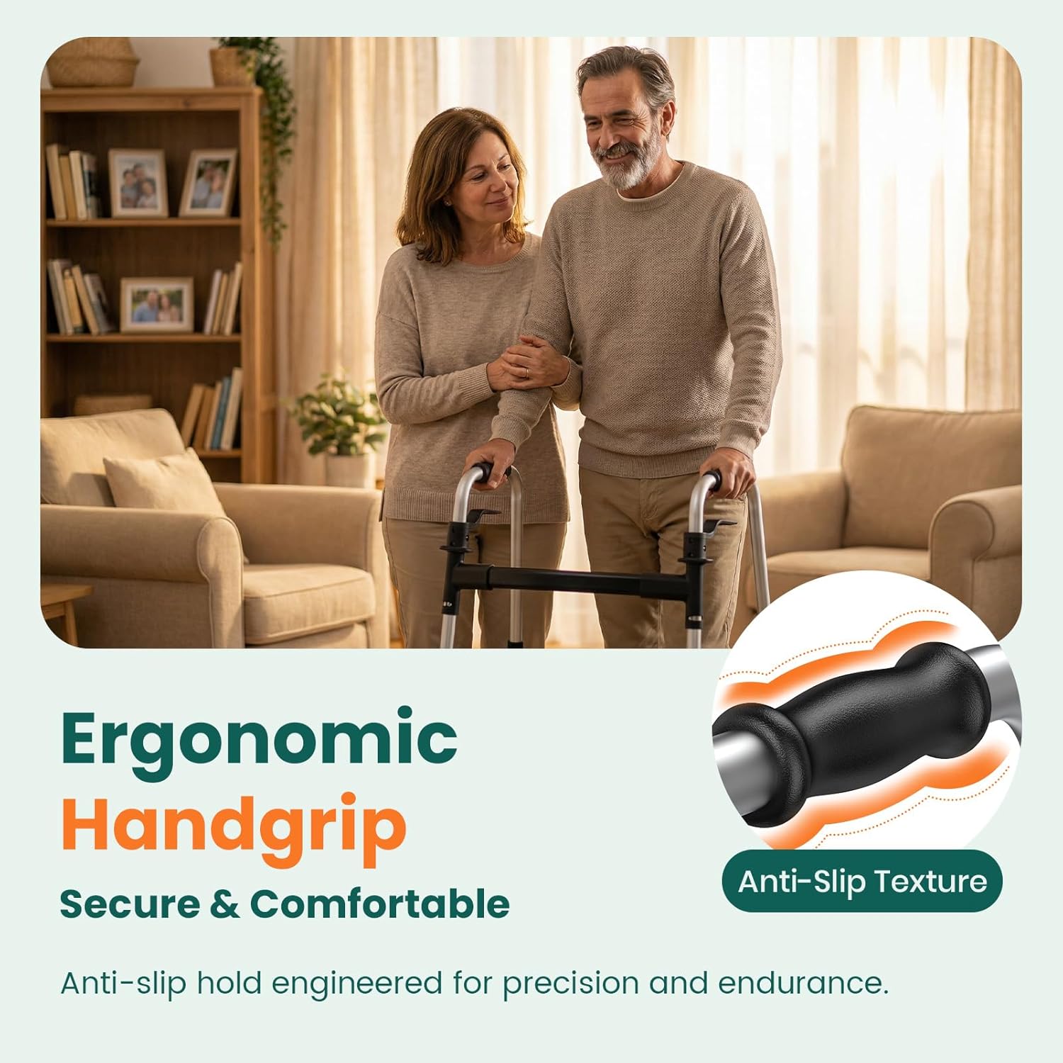 Luckfaith LW01 Lightweight Walking Frame with Wheels for Elderly & Disabled,Durable & Easy to Use Mobility Aid