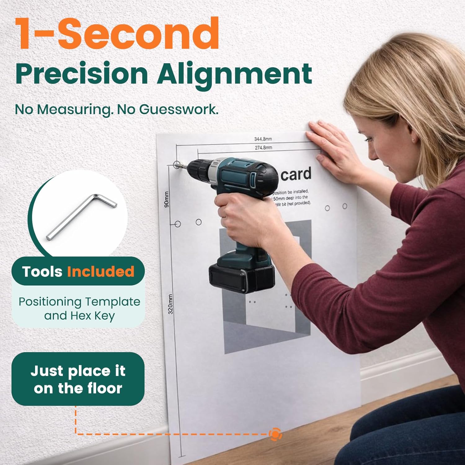 Luckfaith LC13 Wall-Mounted Folding Shower Seat – Foldable Chair with High Load Capacity, Non-Slip Feet